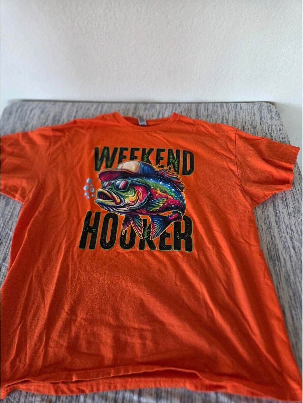 Gildan Weekend Hooker Orange Graphic T-Shirt Size 2XL